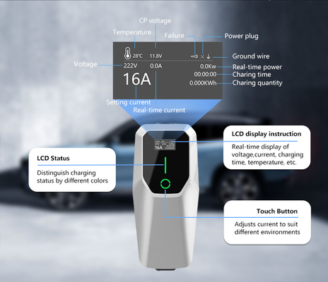 টাইপ 1 3.5KW 7KW 11KW এসি লেভেল 1 2 ওয়াল বক্স ইভি চার্জার স্ট্রিট পার্কিং এ