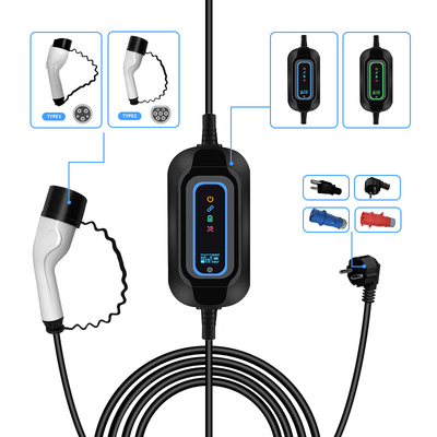 3.5KW 7KW 11KW এসি প্লাগ চার্জ ইভি হোম লেভেল 1 2 ইভ চার্জার হোম মোবাইল গাড়ি