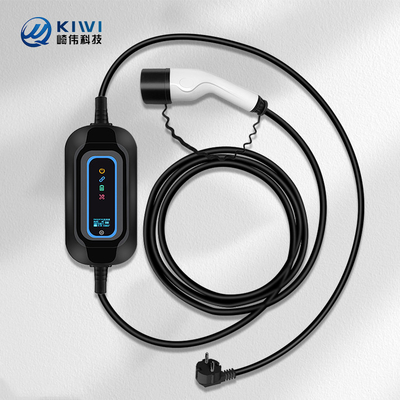 220V KIWI 3.5KW পোর্টেবল ইভি চার্জার টাইপ 2 16A J1772 বৈদ্যুতিক গাড়ির চার্জিং স্টেশন জন্য