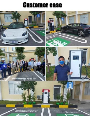 60KW 120KW ডিসি দ্রুত ইভি চার্জিং স্টেশন প্লাগ চার্জ মেঝে স্থায়ী সঙ্গে
