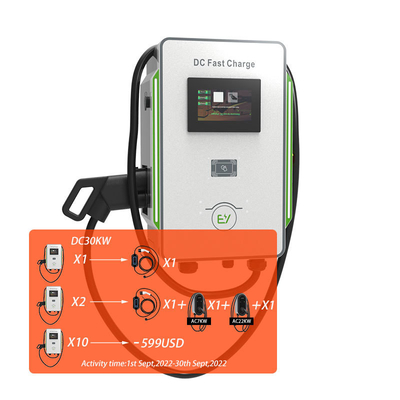 ডিসি ওয়ালবক্স চার্জার 30kW 40kW গাড়ি সিসিএস 40A দ্রুত ইভি চার্জার 600V গ্রিড ফ্রিকোয়েন্সি 50Hz