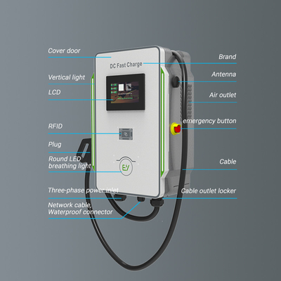 ডিসি ওয়ালবক্স চার্জার 30kW 40kW গাড়ি সিসিএস 40A দ্রুত ইভি চার্জার 600V গ্রিড ফ্রিকোয়েন্সি 50Hz